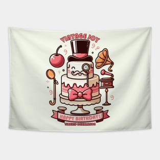 vintage birthday cake Tapestry