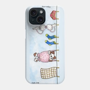 Dog on a Clothes Line Cute and Funny Design Phone Case