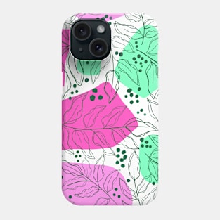 Scandinavian Summer Pastel Leave Pattern Phone Case