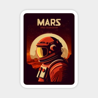 Mars Adventure Vintage Travel Poster Magnet