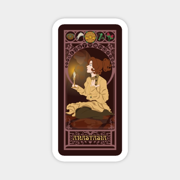 Anastasia - art nouveau Magnet by captainlaserbeam