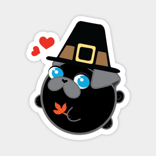 Poopy the Pug Puppy - Thanksgiving Magnet