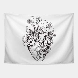 heat anatomical floral Tapestry