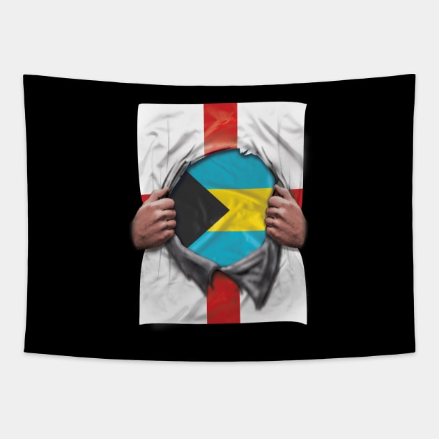 Bahamas Flag English Flag Ripped - Gift for Bahamian From Bahamas Tapestry by Country Flags