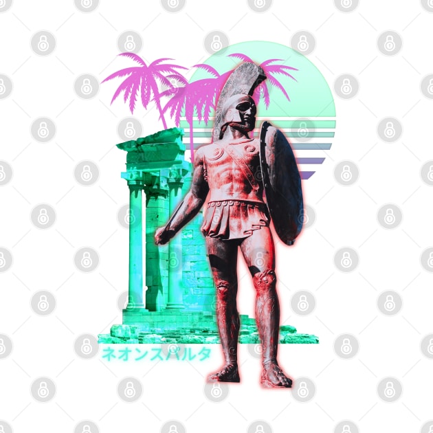 Leonidas Spartan Statue Vaporwave Aesthetic by Shirt Vibin