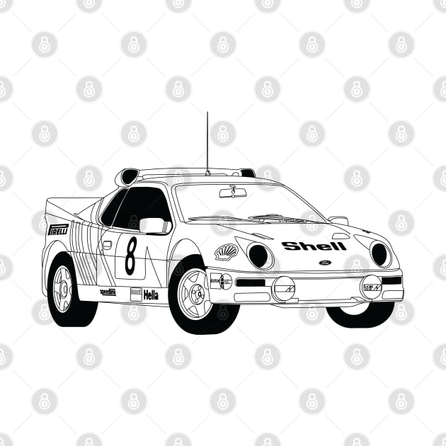 Ford RS200 Black Outline by kindacoolbutnotreally