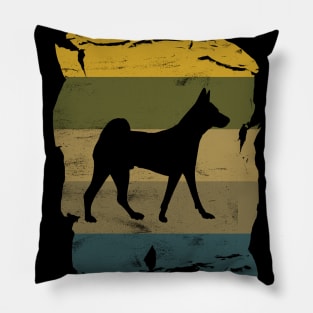 Basenji Distressed Vintage Retro Silhouette Pillow