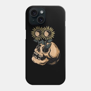 skull sunflower Phone Case