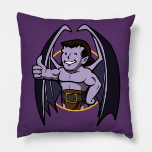 Cute 90's Gargoyle Cartoon Superhero Goliath Gamer Mascot Parody Pillow