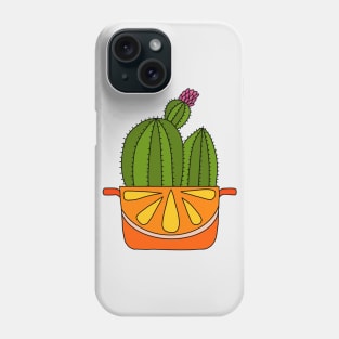 Cute Cactus Design #49: Orange Pot Flowering Cactus Phone Case