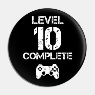 Level 10 Complete T-Shirt - 10th Birthday Gift Pin