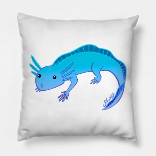 Axolotl Blue Pillow