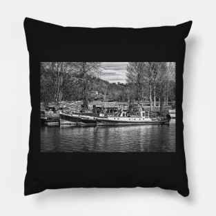 Vintage Boats On The Thames Pillow