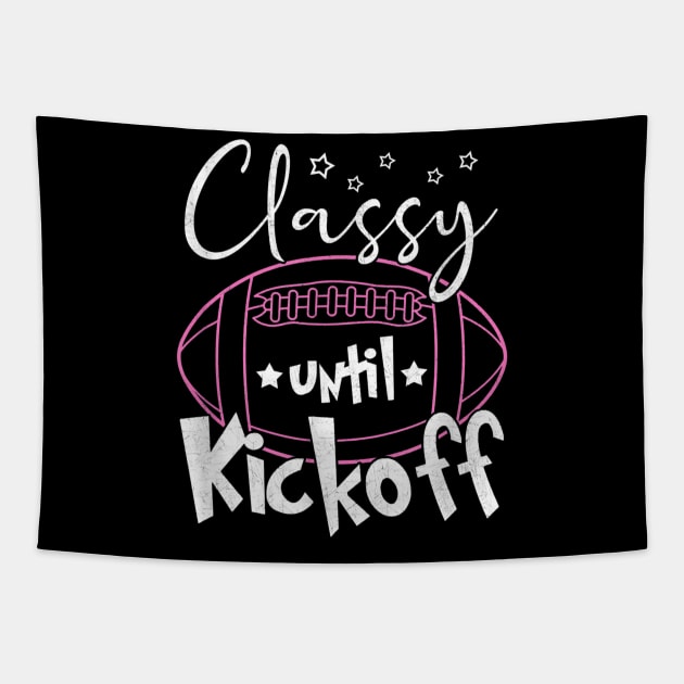 classy football until kickoff Tapestry by onazila pixel