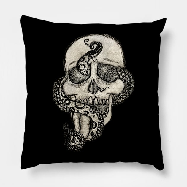 Octoskull Pillow by SkitzyKitty