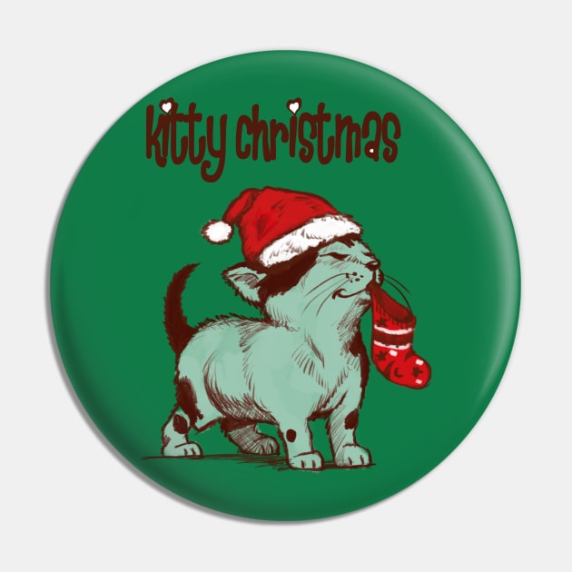 Kitty Christmas Pin by Artofokan