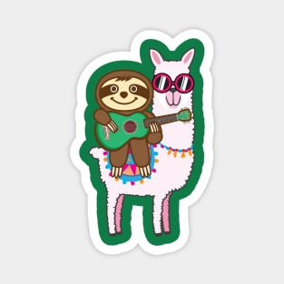 Sloth Llama Ukulele Magnet