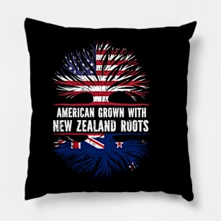 American Grown with New Zealand Roots USA Flag Pillow