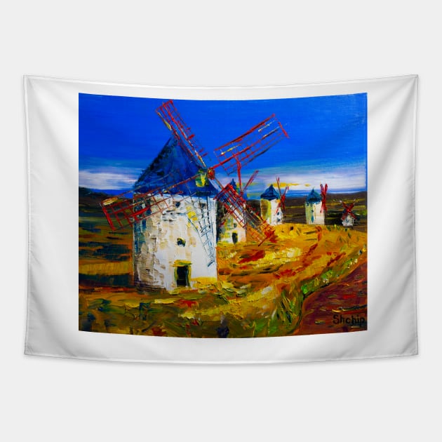 Don Quijote Mills Tapestry by NataliaShchip