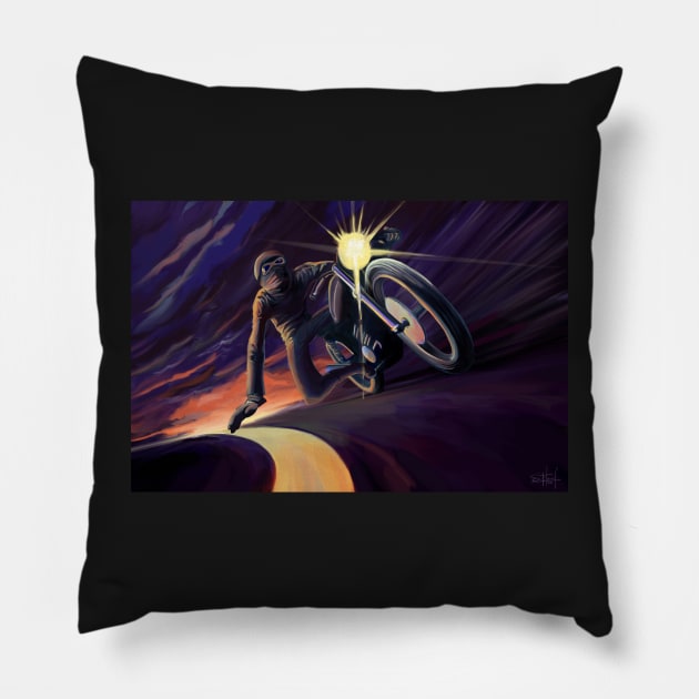 Chasing the line cafe speed racer Pillow by SFDesignstudio