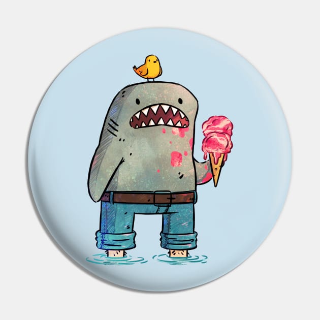 Shark Man Pin by Extra Ordinary Comics