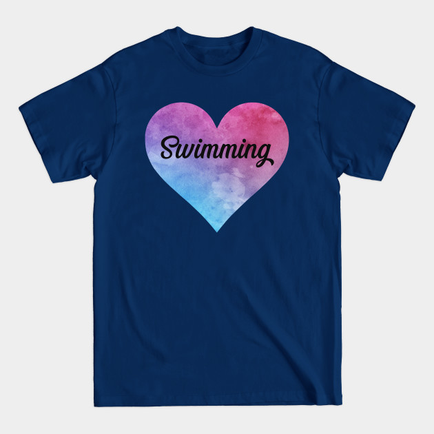 Swimming girl watercolor mandala heart. Perfect present for mother dad friend him or her - Gift - T-Shirt