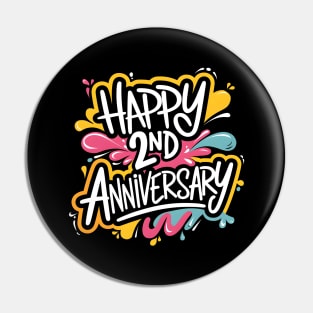 Happy 2nd Anniversary graffiti theme v2 Pin