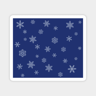 Blue Winter Snowflake Pattern Magnet