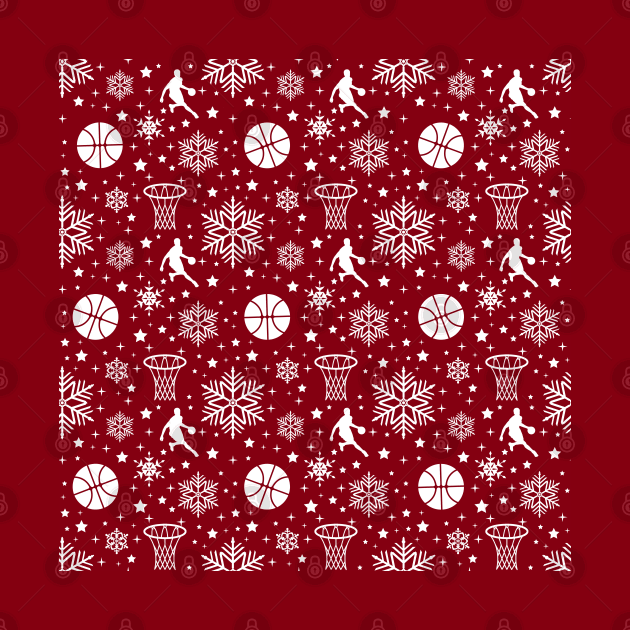 Basketball Christmas Wrapping Paper Pattern by TeeCreations