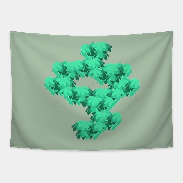 Green leafs Tapestry by andersonartstudio