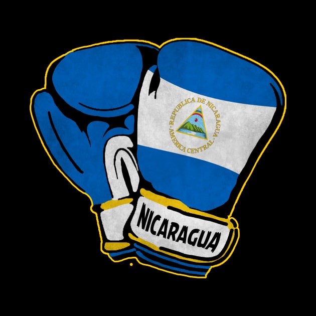 Nicaraguan Boxing Glove, Nicaraguan Boxer, Nicaragua Flag, Nicaragua by Jakavonis
