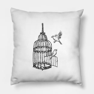 Bird cage image Pillow