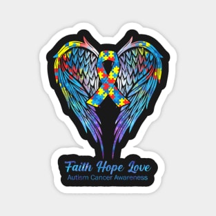 Multicolor Muzzle Pieces Wings Faith Hope Love Autism Cancer Magnet