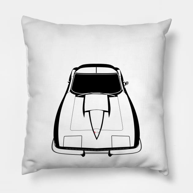 Corvette C2 - White line Pillow by V8social