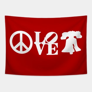 Peace Love Liberty Bell Philly Love Philadelphia PA Special Tapestry