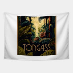 Tongass National Forest Vintage Travel Art Poster Tapestry