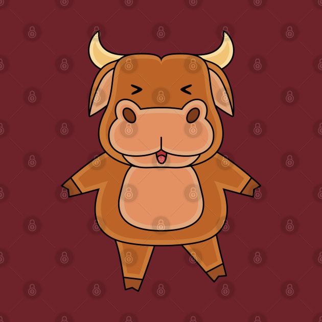 cute bull character by MEDZ