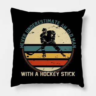 Old Man Hockey Pillow