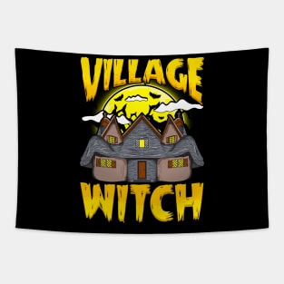 Village Witch Halloween Design Tapestry