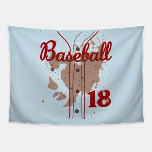 Baseball Jersey Number 18 Kids Baseball Uniform Dirty Funny #18 Tapestry