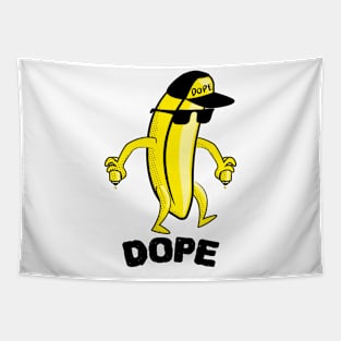 Dope Banana Funny Animation LOL Yellow Tapestry