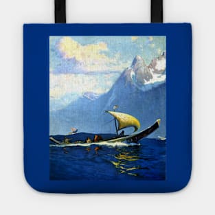 Alaska Native Boat Sailing Pacific Northwest 1920s Sydney Lawrence Tote