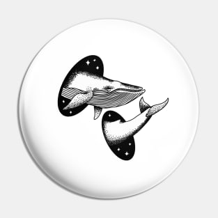 Surreal Whale- Black Pin