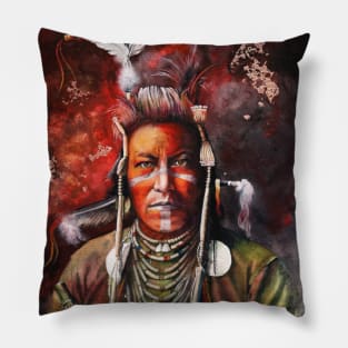 Swallow Bird mixed media Native American Indian painting Pillow