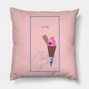 Scream for 'Ice Cram' Pink Soft Serve Angst Artwork Pillow