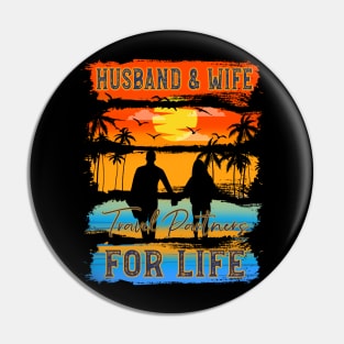 Husband And Wife Travel Partners For Life Beach Traveling Pin