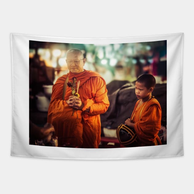 Monk and Little Monk Thailand Tapestry by dags