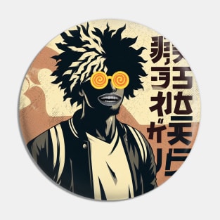 Vintage Psychedelic Afro Guy Pin