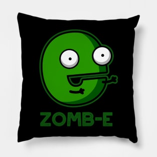 Zom-E Cute Halloween Zombie Alphabet E Pun Pillow