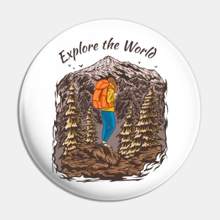 Explore the World Pin